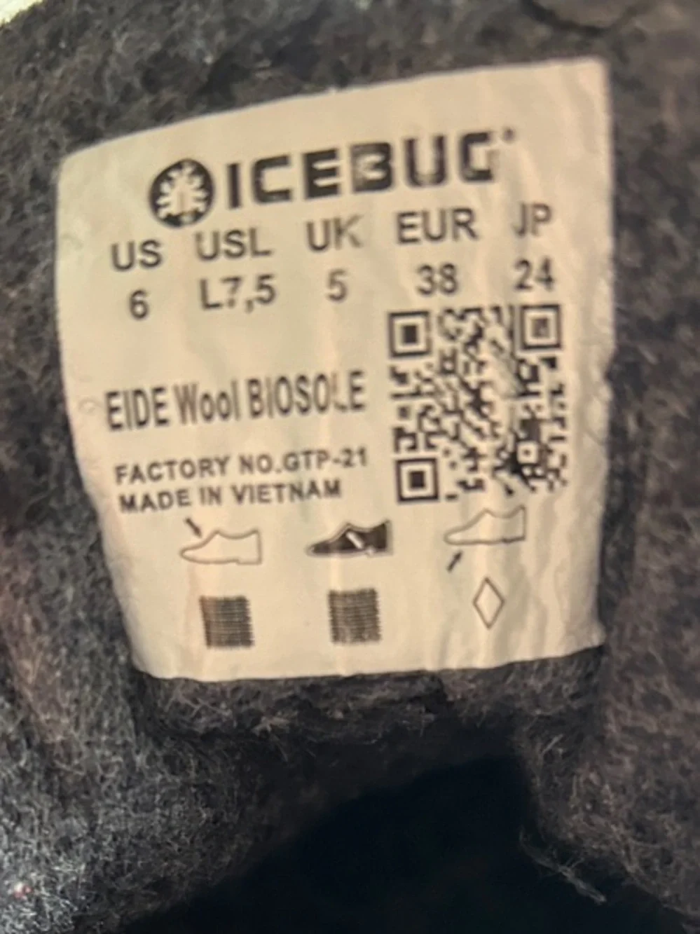 Icebug EIDE Wool Biosole, M6 W8, sneakers